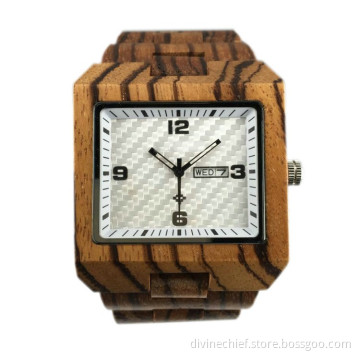 Very Nice 2015 Customize Date/Day Wood Watch Unisex Style for both lady & Gent
